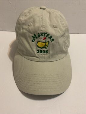 Vintage 2006 Masters Tournament Beige Adjustable Dad Trucker Hat Golf Preppy Cap